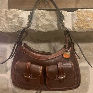 Dooney brown leather shoulder bag